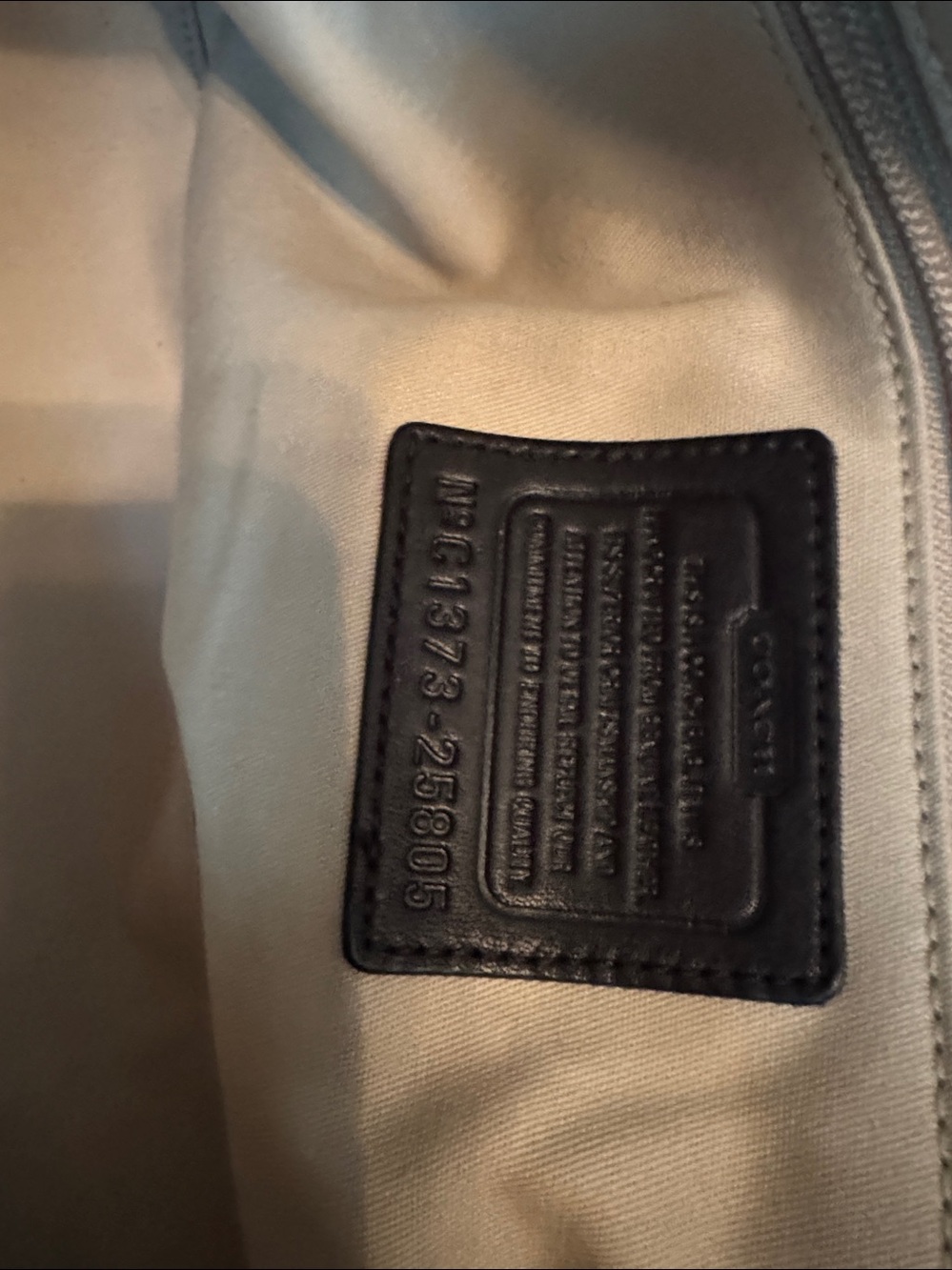 Coach Two-Tone Leather Satchel - Cream and Black - Picture 5 of 6